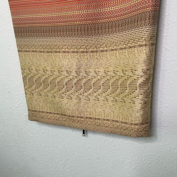 Lafayette 148 Women’s Gold Red Full Back Zip Straight Pencil Skirt Size 0 - Picture 3 of 9